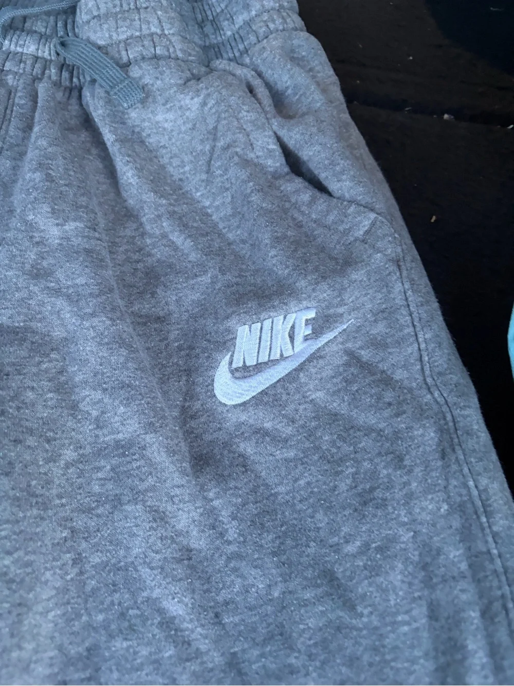 Nike Kids Gray Sweatpants with White Logo